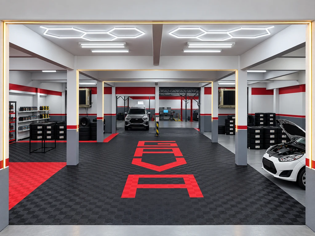 Recepção e piso modular